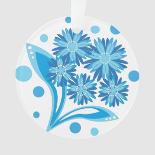 Original blue flowers ornament