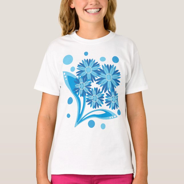 Original blue flowers T-Shirt (Front)