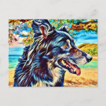 Original Border Collie Dog Portrait Nature Art