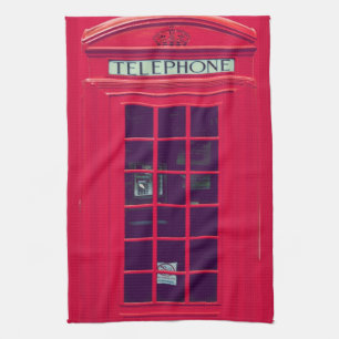 Original british phone box tea towel