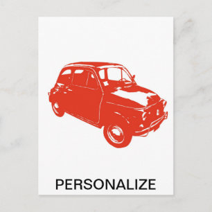 Original car red postcard