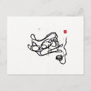 Original Cat Art Postcard