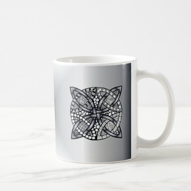 Original Celtic Knot Silver Black Coffee Mug (Right)