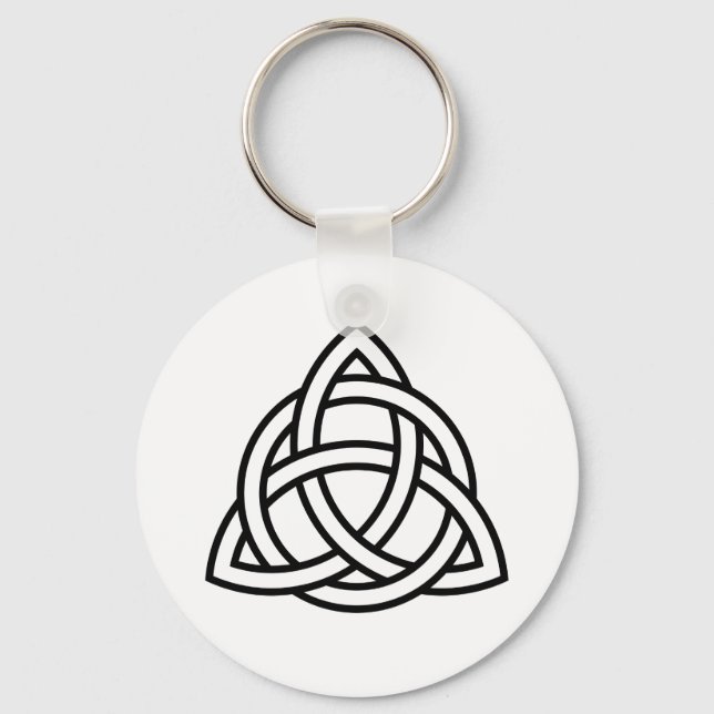Original Celtic Triquetra Knot black icon Key Ring (Front)