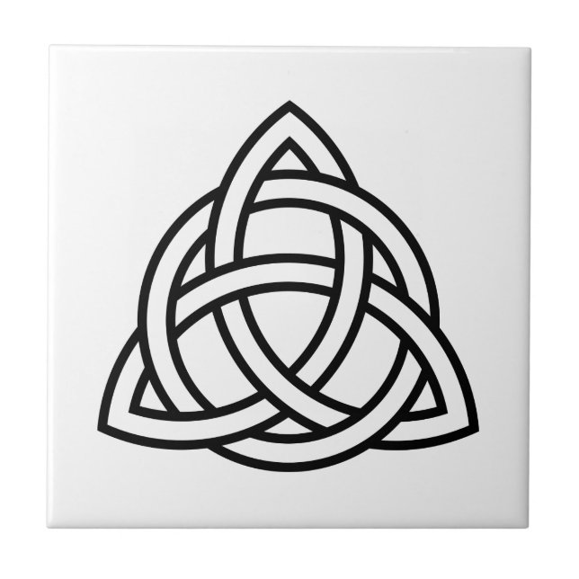 Original Celtic Triquetra Knot black icon Tile (Front)
