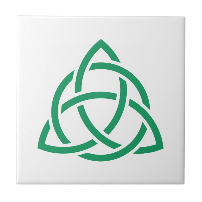 Original Celtic Triquetra Knot green icon Tile (Front)