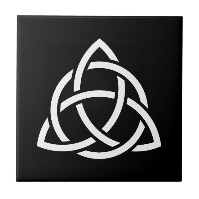 Original Celtic Triquetra Knot white icon Tile (Front)