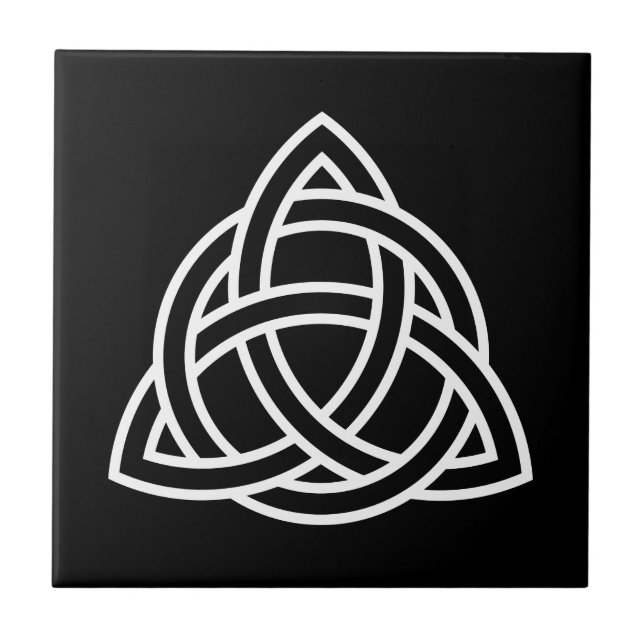 Original Celtic Triquetra Knot white icon Tile (Front)