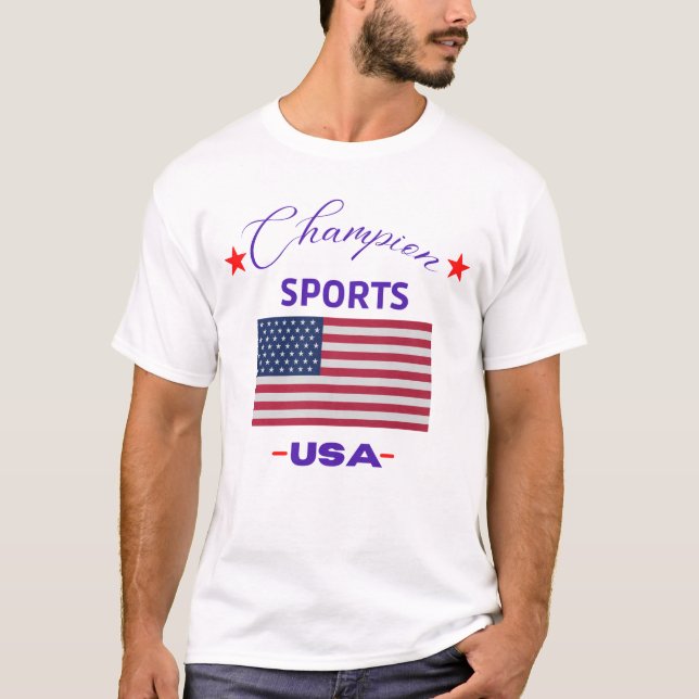 Original Champion USA Flag Classic Club Collection T-Shirt (Front)