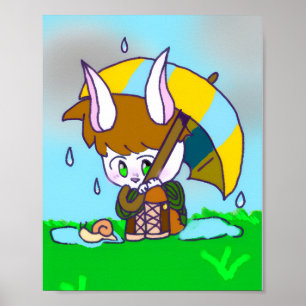 original character, cute styoa the rabbit. poster