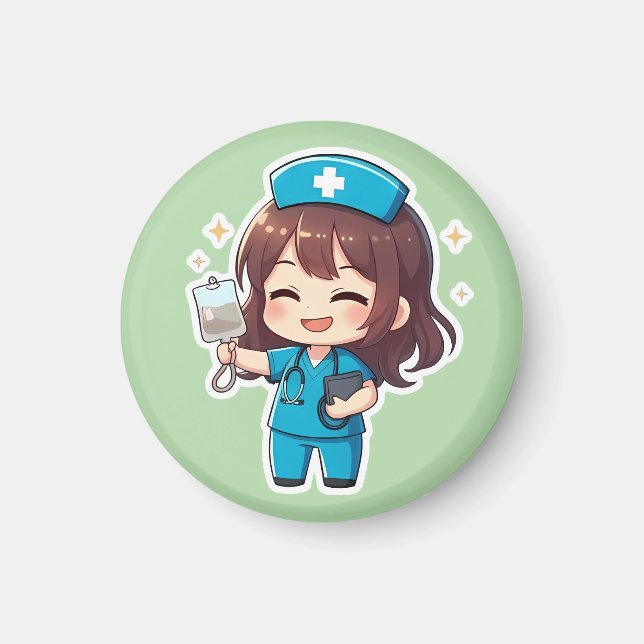 Original Chibi Nurse 2.0 - Healing Energy Magnet (Front)