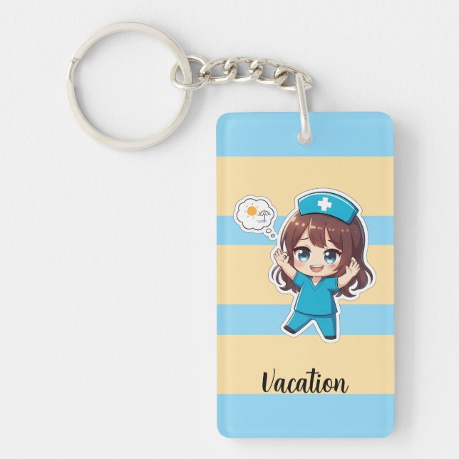 Original Chibi Nurse 3.0 - Vacation Time Key Ring (Front)