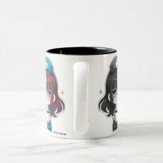 Original Chibi Nurse - Coffee with Tired Two-Tone Coffee Mug