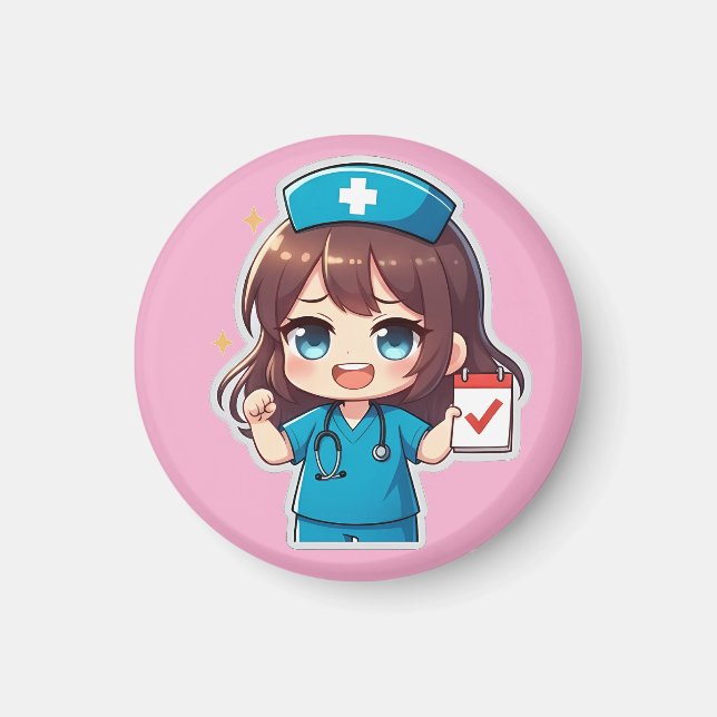 Original Chibi Nurse - Nursing Life Magnet (Front)