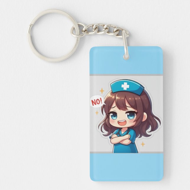 Original Chibi Nurse - Sassy Nursing Life Key Ring (Front)