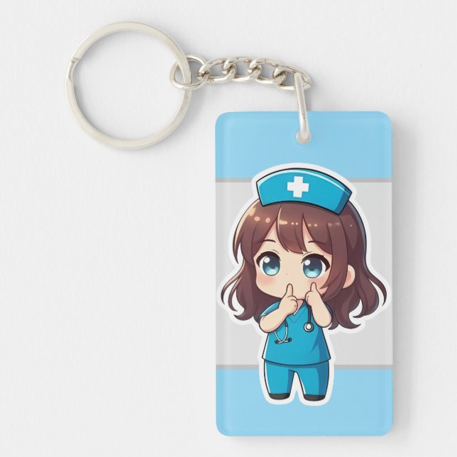 Original Chibi Nurse - The Midnight Hush Key Ring (Front)