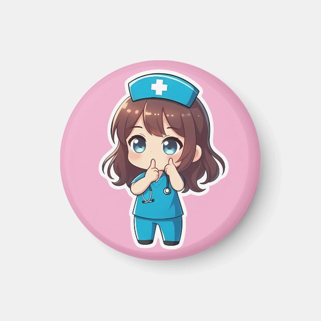 Original Chibi Nurse - The Midnight Hush Magnet (Front)