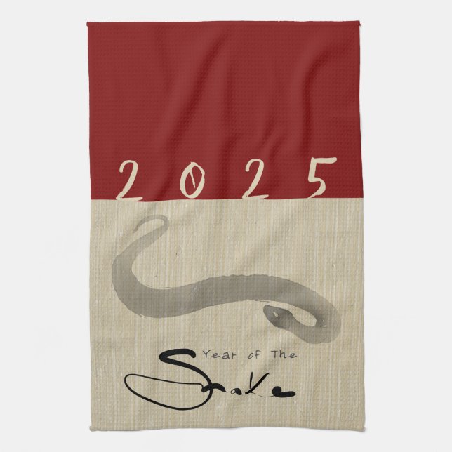 Original Chinese Snake Year 2025 choose colour KT3 Tea Towel (Vertical)