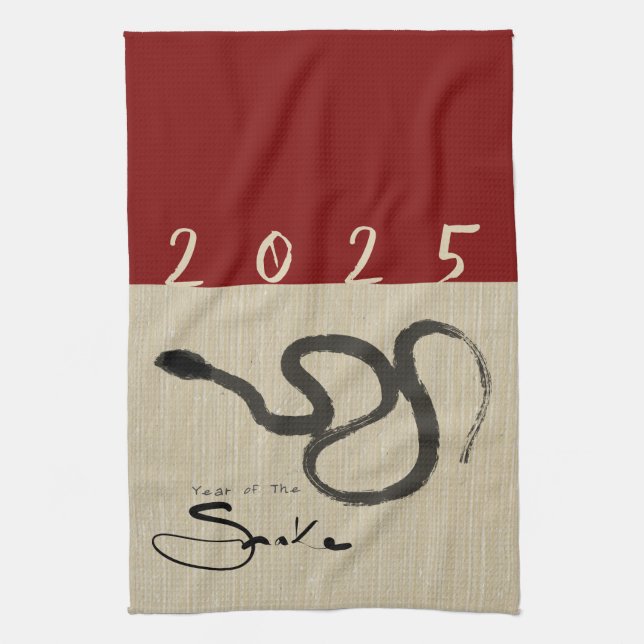 Original Chinese Snake Year 2025 choose colour KT4 Tea Towel (Vertical)