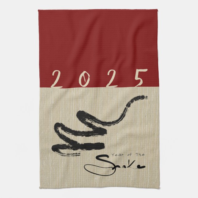 Original Chinese Snake Year 2025 choose colour KT5 Tea Towel (Vertical)