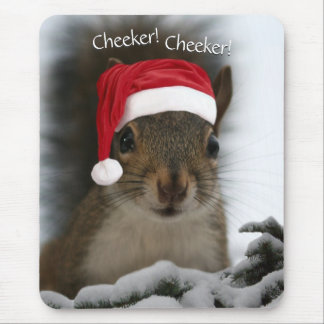 Original Christmas Santa Squirrel Wearing Hat Mouse Mat