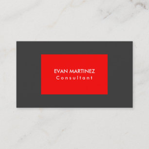 Original Clean Grey Red Horizontal Business Card