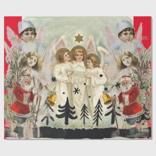 Original Collage Christmas Angel Wrapping Paper