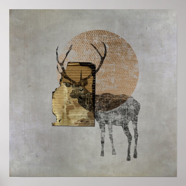 Original Collage (Deer) Poster (Front)