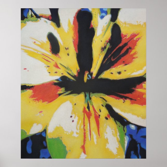 original colorful flower contempory art poster (Front)