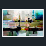 Original Colourful Abstract Art By Dushan Poster<br><div class="desc">Abstract landscape modern digital art by dushan, signed, dushan 23 on lower left.</div>