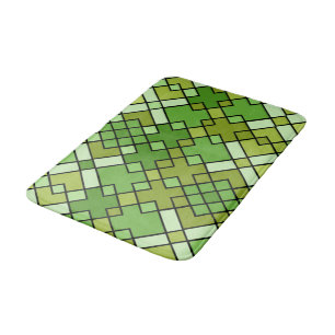 original colourful geometric shapes form bath mat