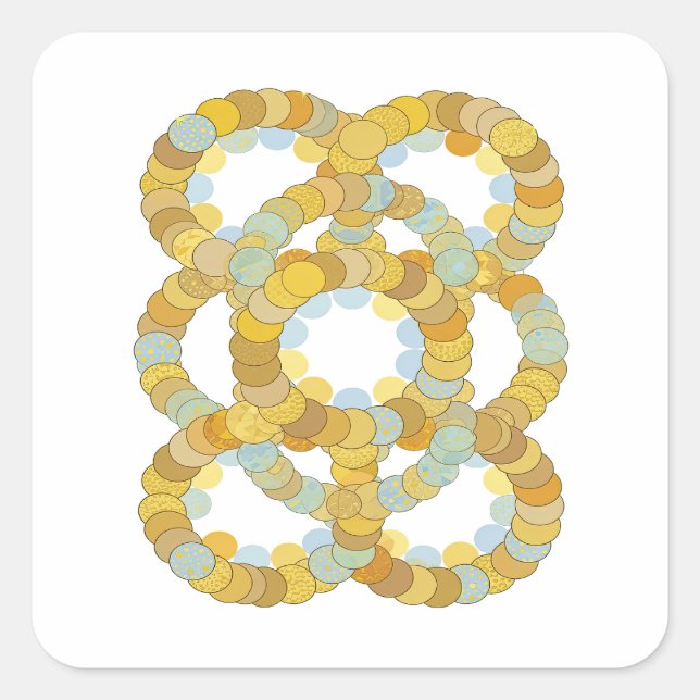 Original Colourful GOLDEN CIRCLE KNOT Sticker Moti (Front)