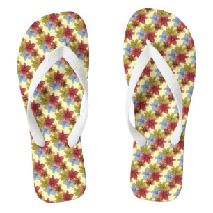 original colourful lily flower pattern floral flip flops