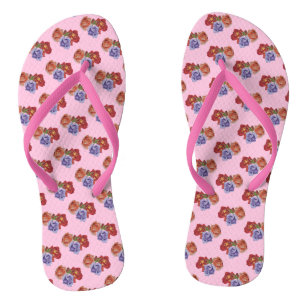 original colourful rose flowers pattern floral flip flops