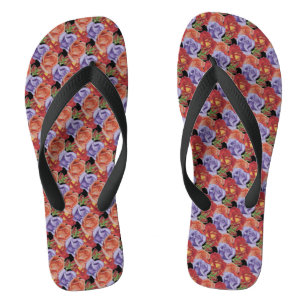 original colourful rose flowers pattern floral flip flops