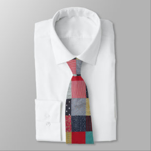 original colourful vintage style patchwork tie