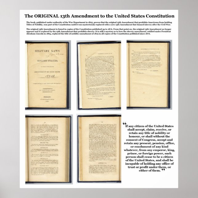 ORIGINAL Constitution Amendment XIII Evidence Poster (Front)