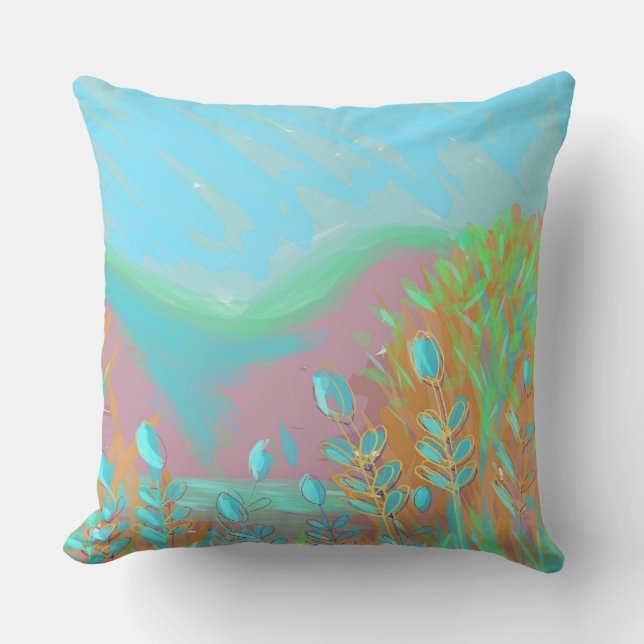 Original Contemporary “The Lake” Artwork  Cushion (Front)