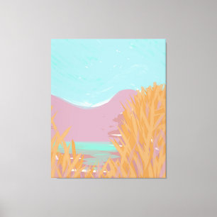 Original Contemporary “The Lake” Triptych Artwork  Canvas Print