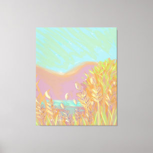 Original Contemporary “The Lake” Triptych Artwork  Canvas Print