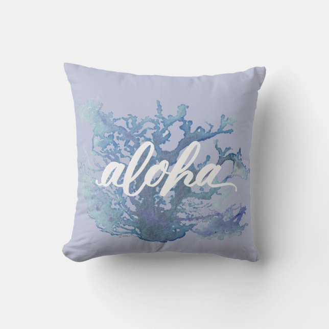 Original Coral Art Peri Throw Pillow 16" x 16" (Front)