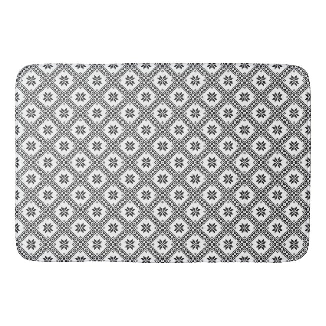 Original cross-stitch design seamless pattern bath mat (Front)