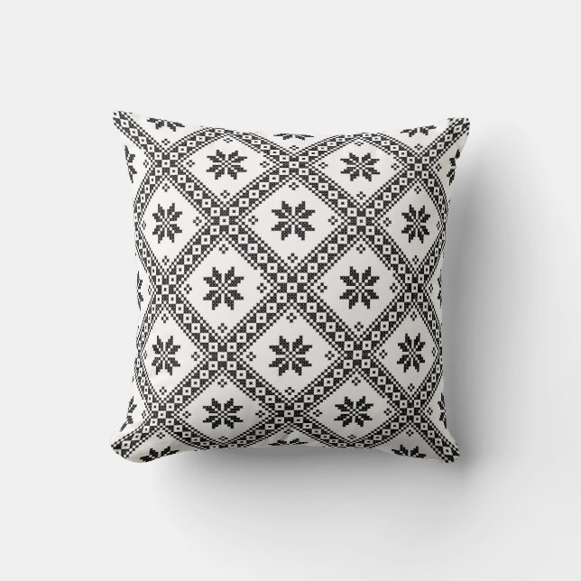 Original cross-stitch design seamless pattern cushion (Front)