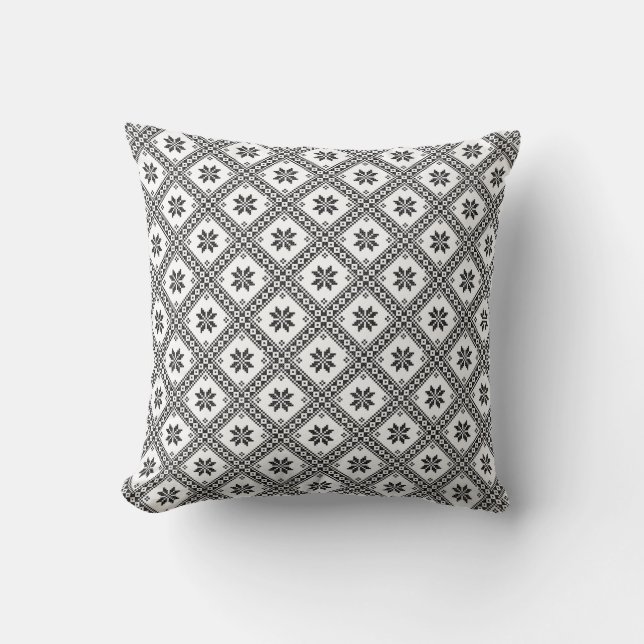 Original cross-stitch design seamless pattern cushion (Front)