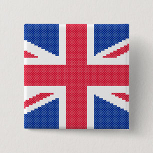 Original cross-stitch design Union Jack 15 Cm Square Badge
