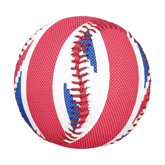 Original cross-stitch design Union Jack Baseball (Angled)