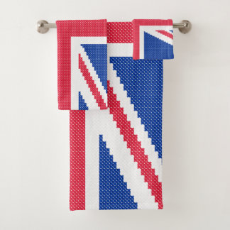 Original cross-stitch design Union Jack Bath Towel Set