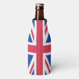 Original cross-stitch design Union Jack Bottle Cooler