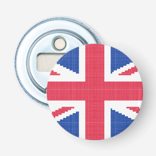 Original cross-stitch design Union Jack Bottle Opener