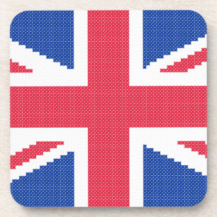 Original cross-stitch design Union Jack Coaster